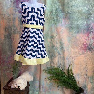 📌Rare Editions Cute White - Blue - Yellow Dress - Cotton